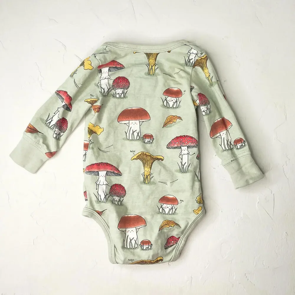Lindex Baby Long Sleeve Mushroom Print Bodysuit 2-4M - Picture 3 of 3